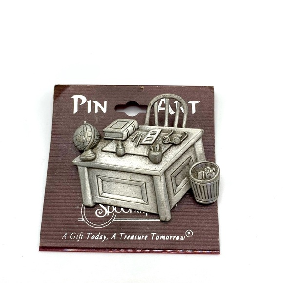 JJ (Jonette Jewelry) Jewelry - Original tag Vintage signed JJ School Desk Teacher Brooch